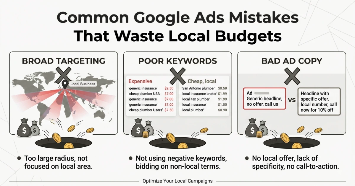 Common Google Ads Mistakes That Waste Local Budgets Common Google Ads Mistakes That Waste Local Budgets