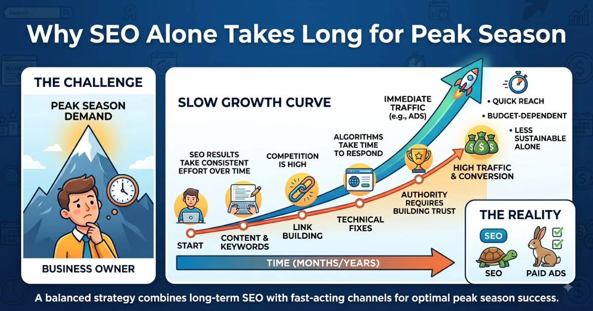 Why SEO Alone Takes Long for Peak Season